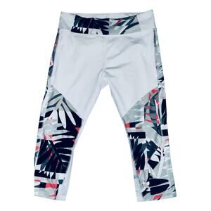 Nanette Lepore Capri Workout Leggings SIZE XL WOMEN'S Crop Floral Palms